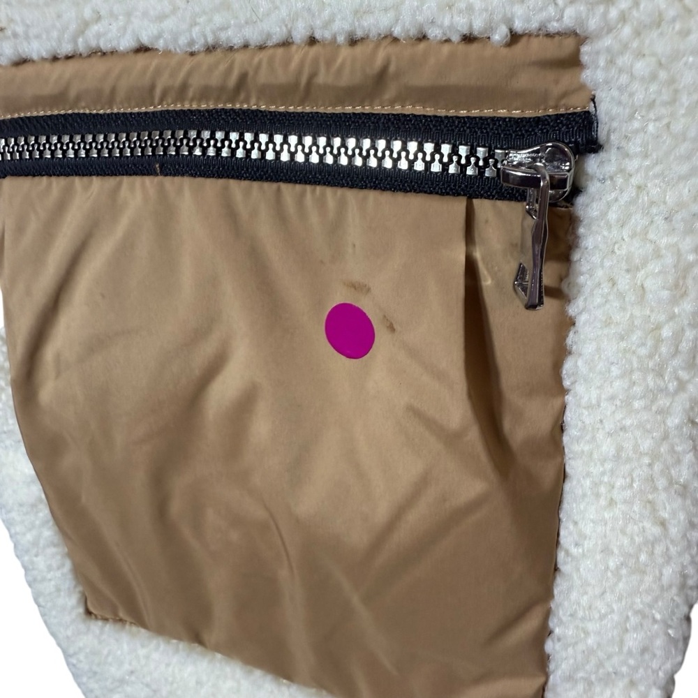 Orolay 092 O-Lab Fuzzy Fleece Puffer Down Jacket • Khaki Sherpa • Size Small - Picture 3 of 16